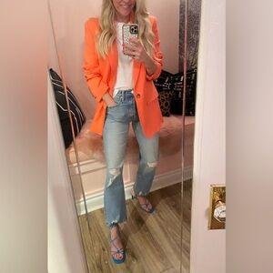 MSRP $695 A.L.C. Dakota Oversized Single Button Blazer Size 0 in Clementine NEW